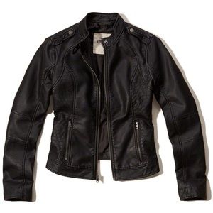 Hollister Vegan Leather Moto Jacket XXS